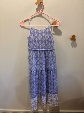 Cat & Jack Blue and White Patterned Maxi Dress